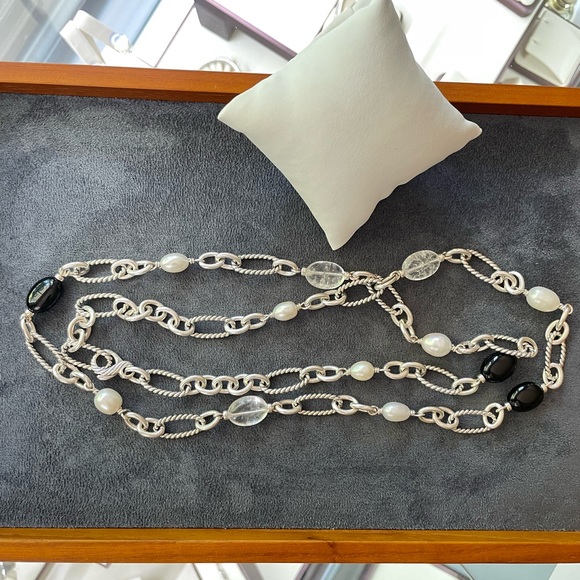 David Yurman Large Oval Link Bijoux Necklace with Gemstones 40" - Picture 3 of 10